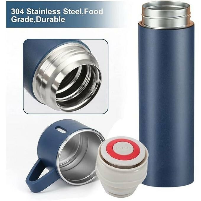 3-in-1 Stainless Steel Vacuum Insulated Flask Set with Coffe