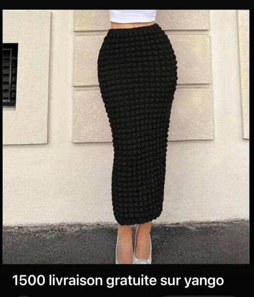 Jupe longue tricotée noire