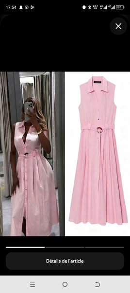Robe longue sans manches ceinturée