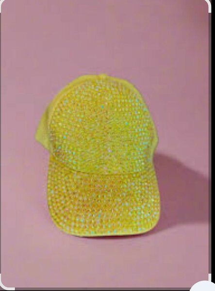 Casquette Glamour Strass Jaune