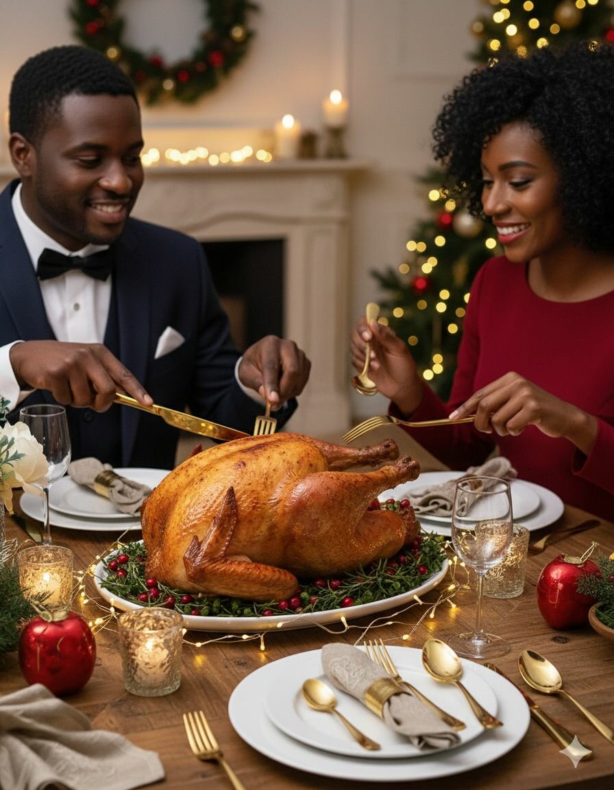 Couverts dorés de Noël