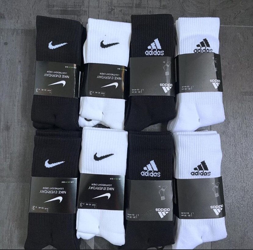 Nike and adidas socks