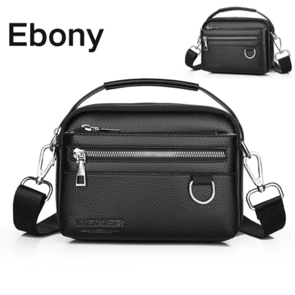 Sacoche Homme en Cuir Véritable - Ebony