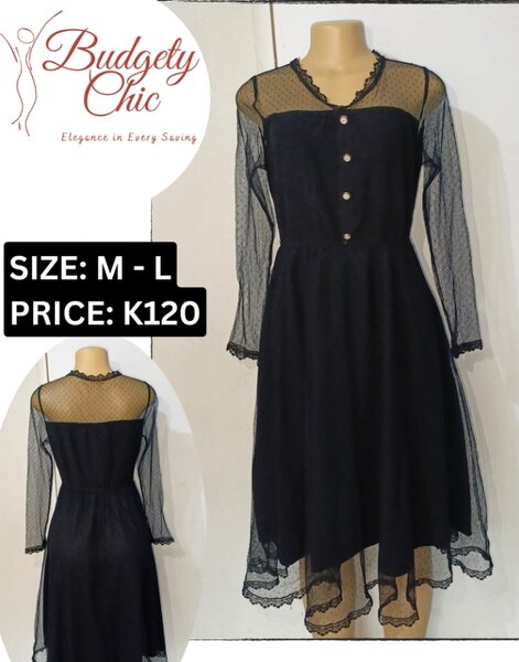 Chic women's dress color black size: m-l