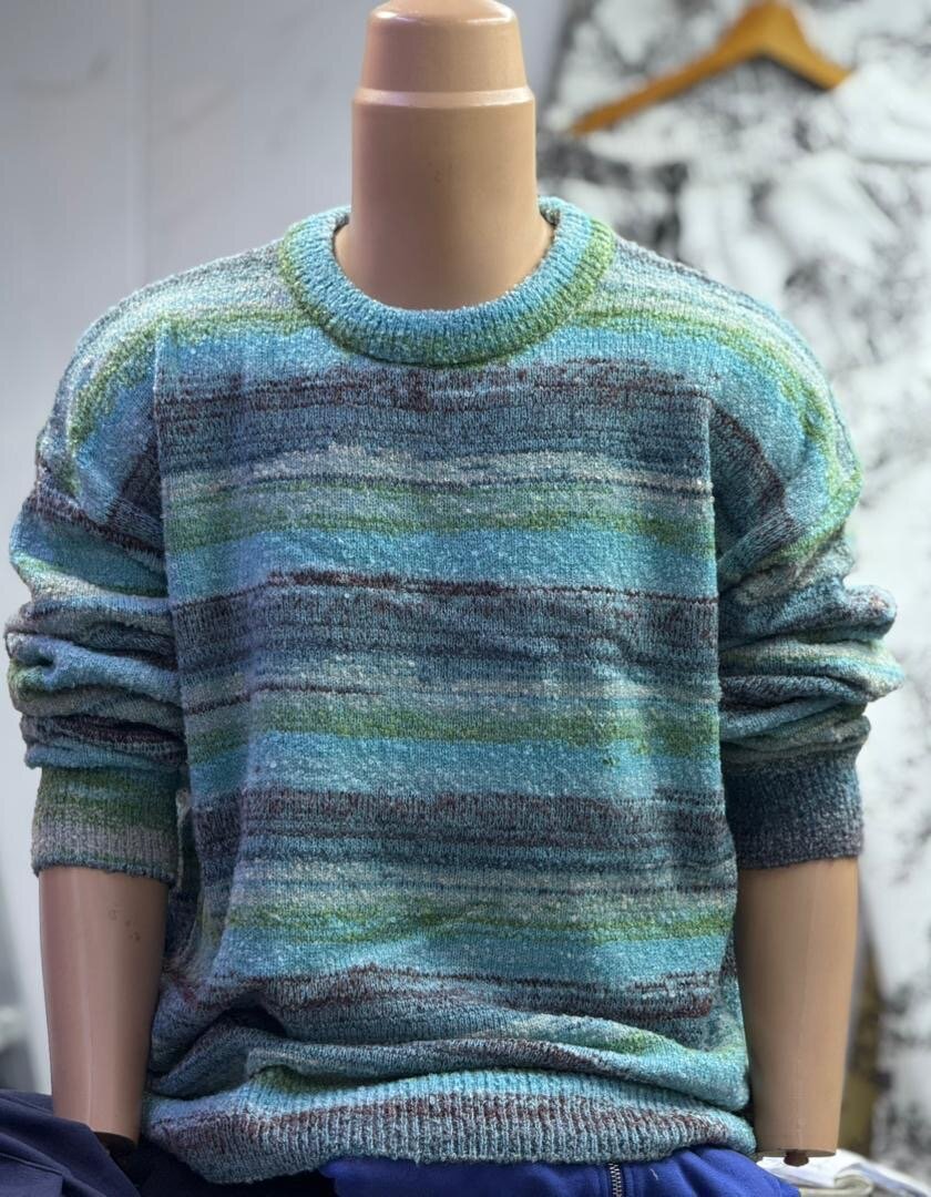Pull en maille multicolore