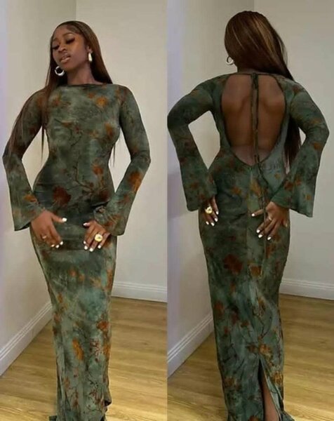 Élégante robe longue imprimée