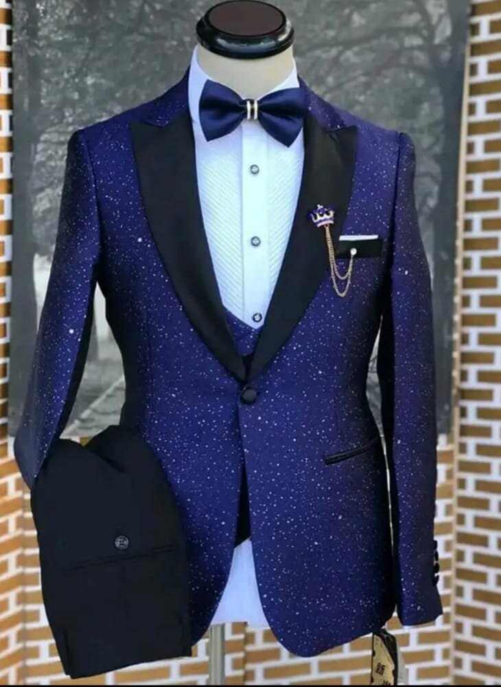 men's blue suit