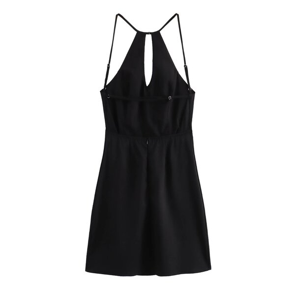 Black colour sleeveless summer mini dress