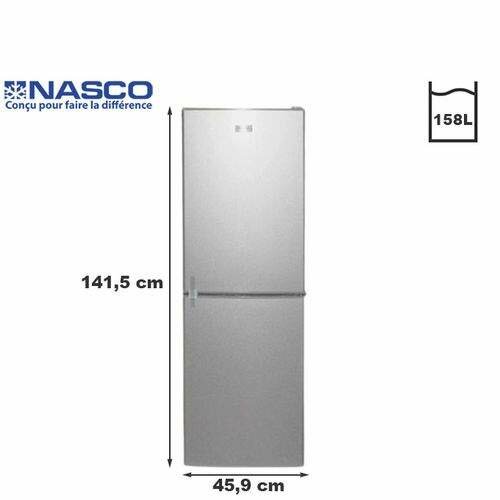 Nasco Réfrigerateur combiné - 158L - Nasd2-243fl - Gris - Ga