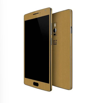 ONE PLUS TWO Golden Brushed Metal Texture Mobile Skin