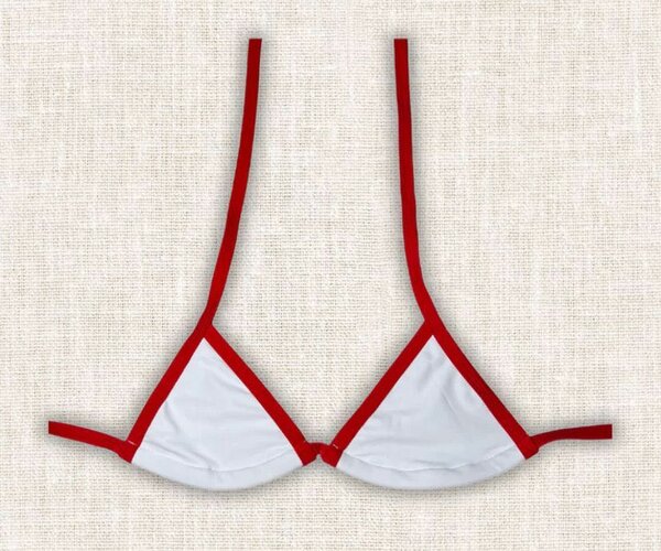 Bikini rouge blanc style minimaliste