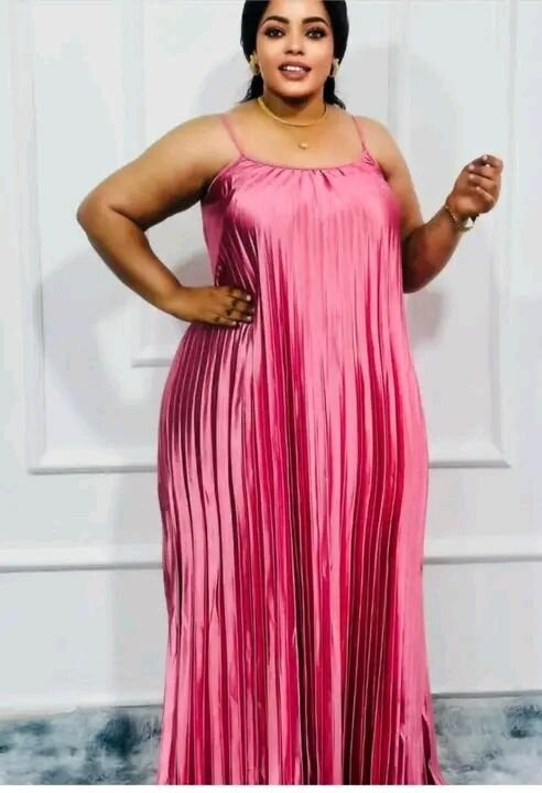 Robe Longue Plissée Satinée