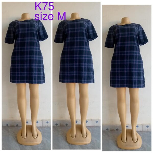 Blue checkered dress, size M