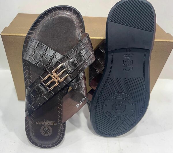 Leather slippers