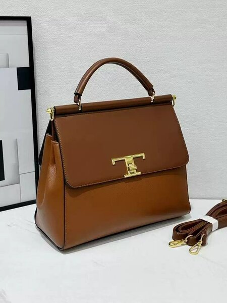 Sac à main cuir marron chic