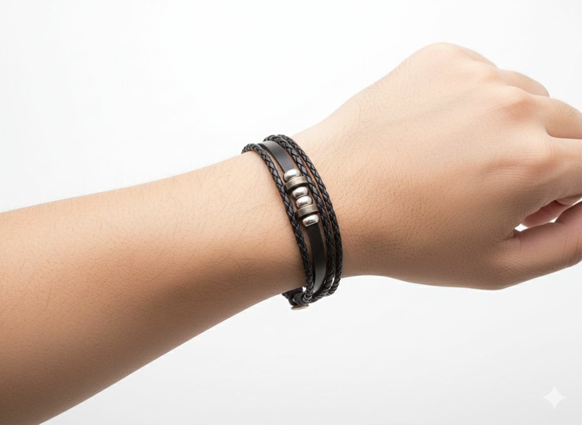 Bracelet en cuir ancre
