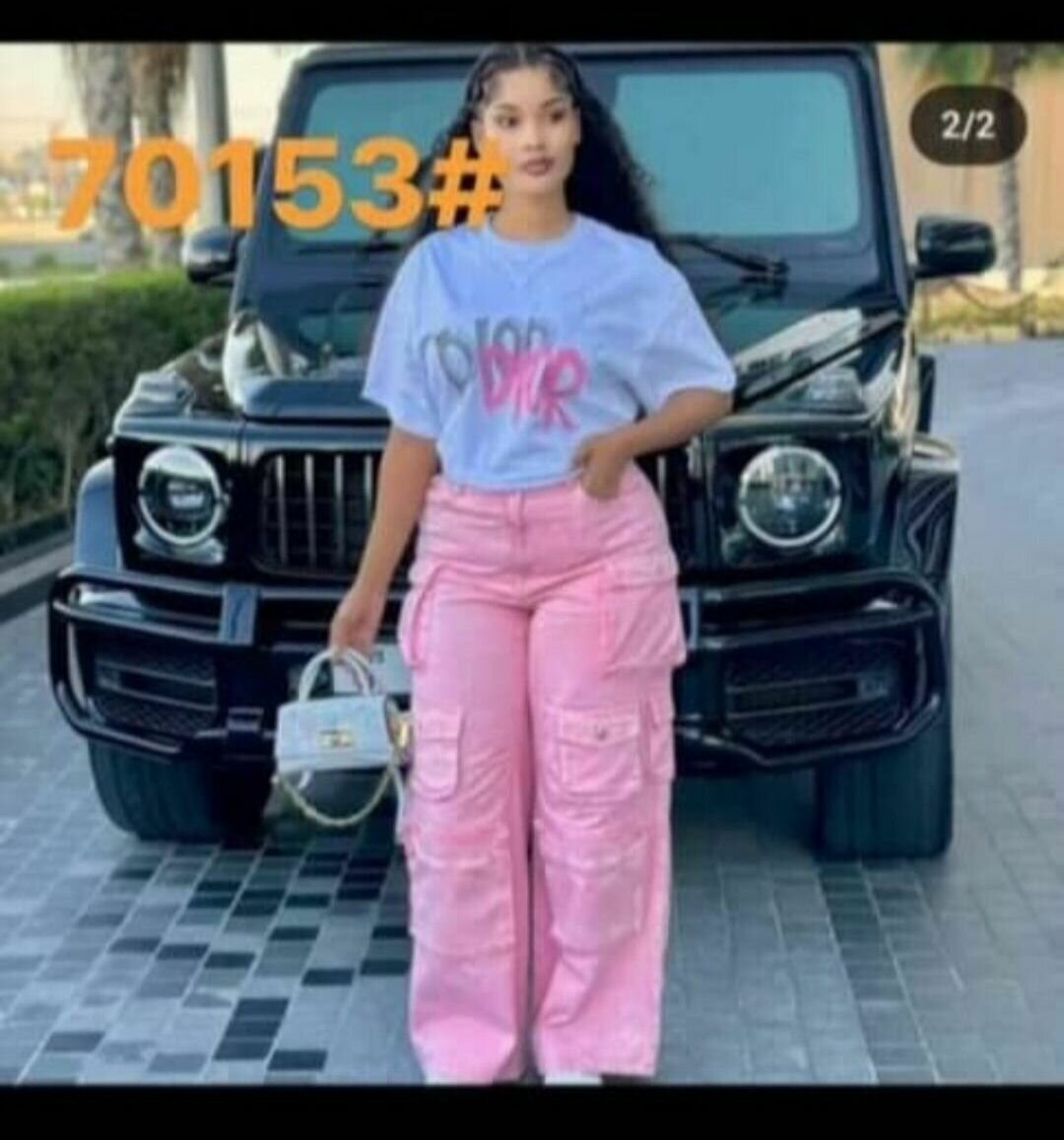 Pantalon cargo rose tendance