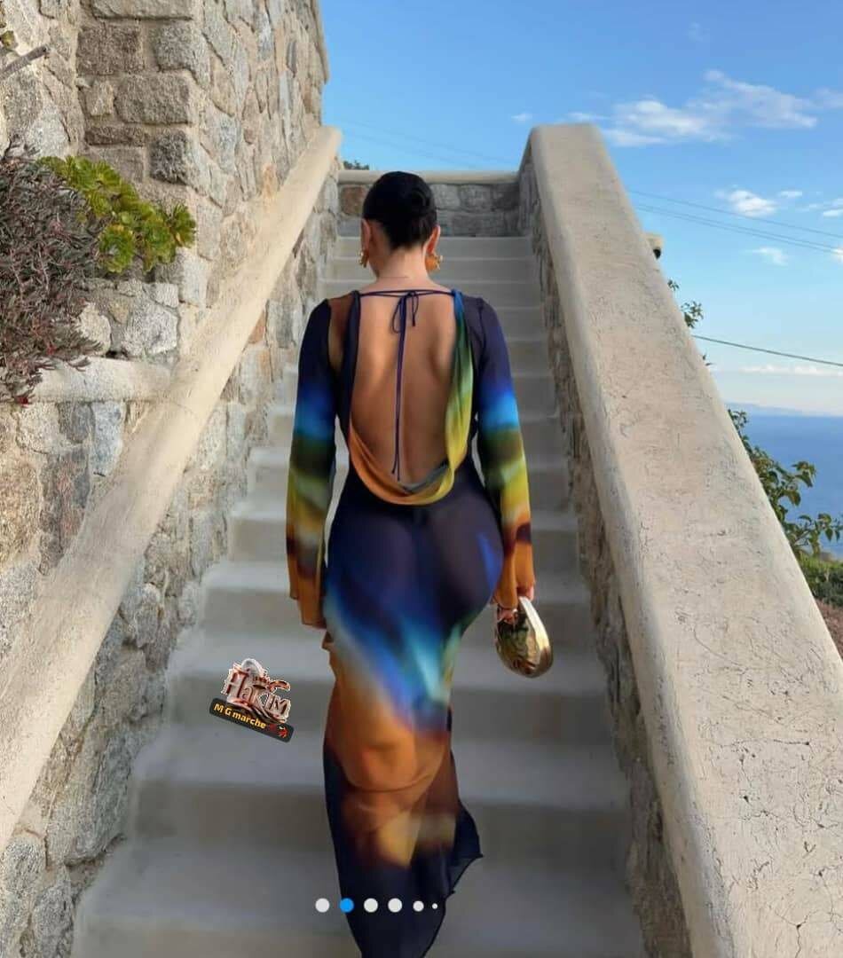 Robe élégante multicolore