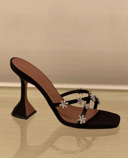Mules Noir Bijoux Femme