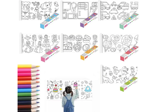 Children Graffiti Scroll Coloring Wall Paper