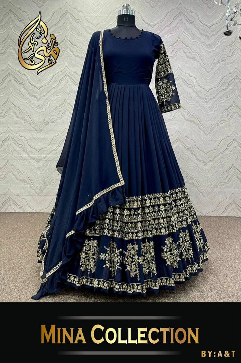 Embroidery maxi with dupatta 3 pc