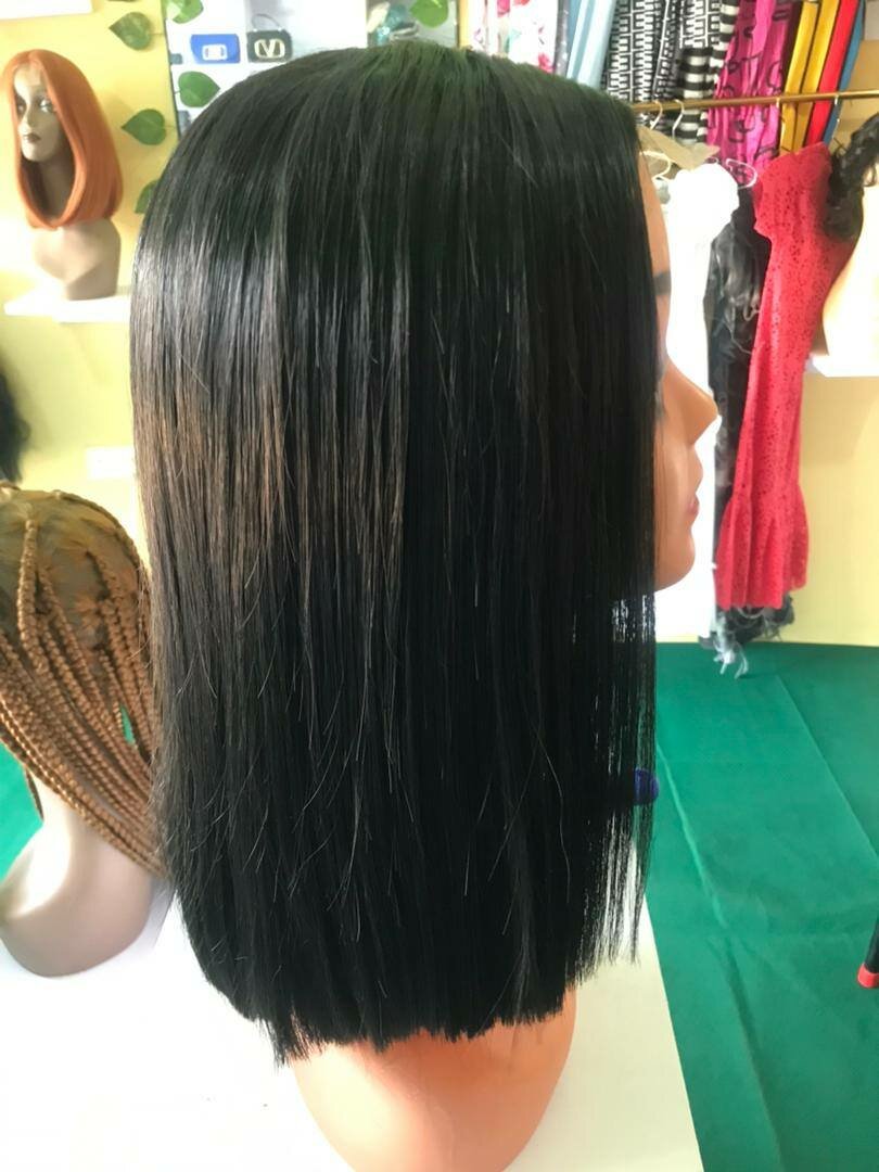 14inches blunt cut available human hair blend