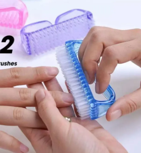 2Pcs Mini Multipurpose Brush/ Nail brush/Remove Dirt Brush Finger Toe Care Scrubbing Hands and foot Cleaning/Small Pedicure Nail Art Tool/ Baskets cleaning brush