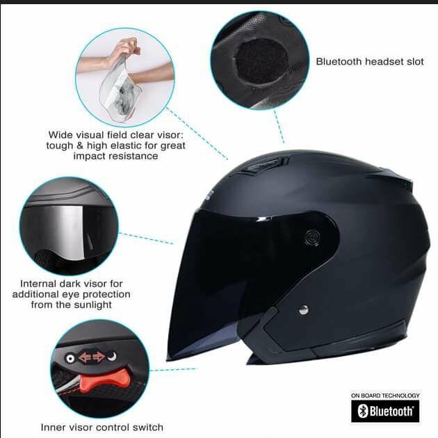 Casque Moto Bluetooth intégré 5.3 Kit Music Appel