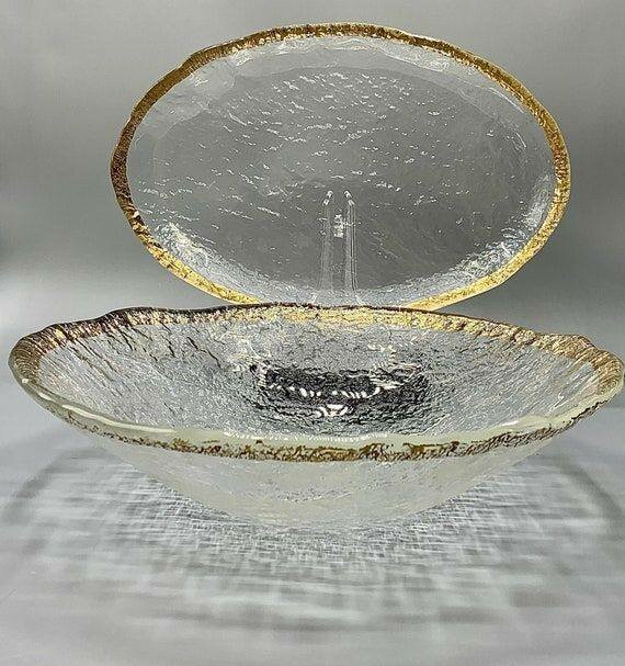 Assiettes en verre texturé