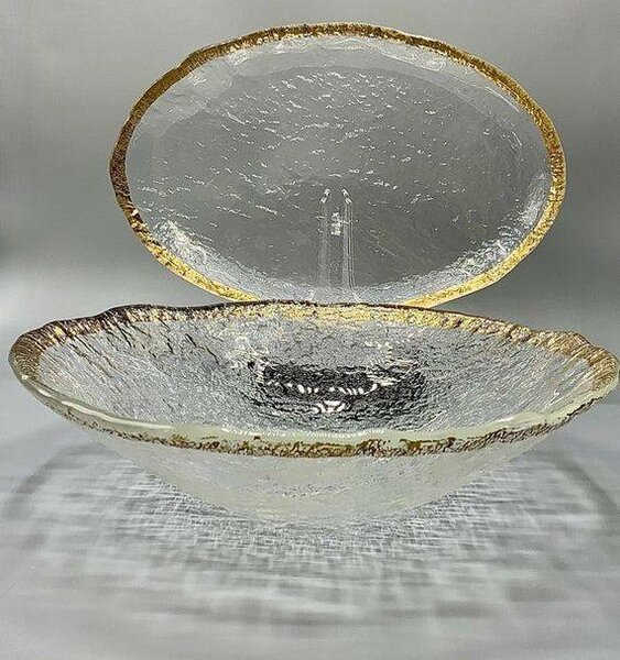 Assiettes en verre texturé