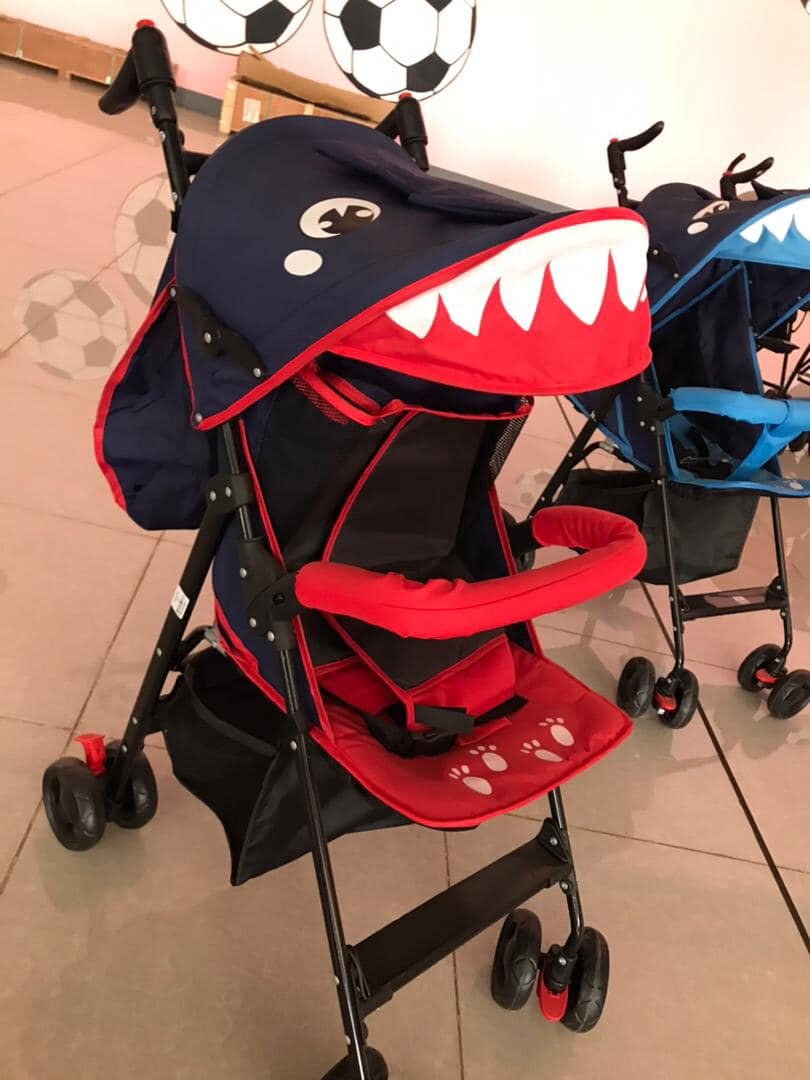 The stroller is a folding cane