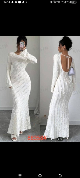 Robe Tricot Blanc Élégante