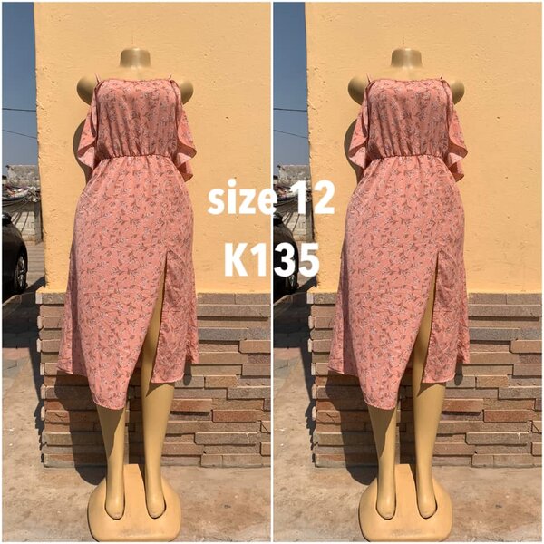 Pink dress with floral print, size 12