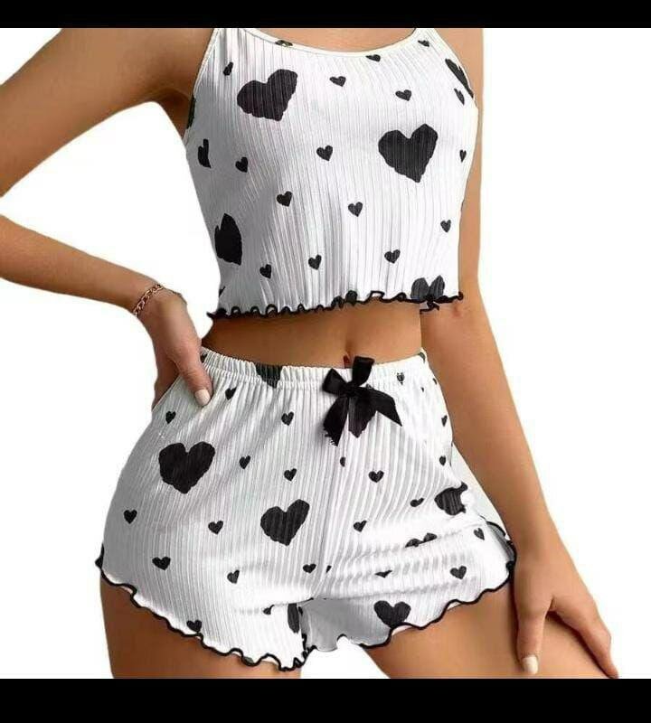 Ensemble pyjama cœur femme