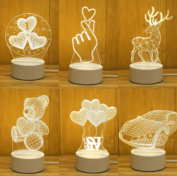 Deer shaped 3 D visualization lamp and decor