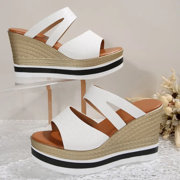 Sandales compensées élégantes femme