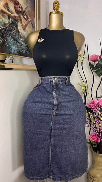 Jupe en jean taille haute