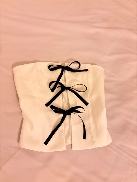 Top bustier blanc avec nœuds