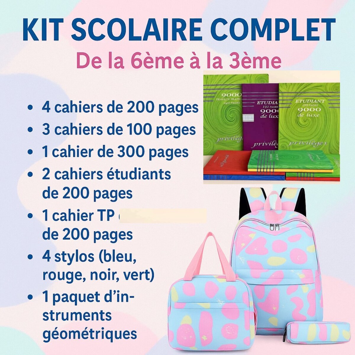 Kit scolaire complet