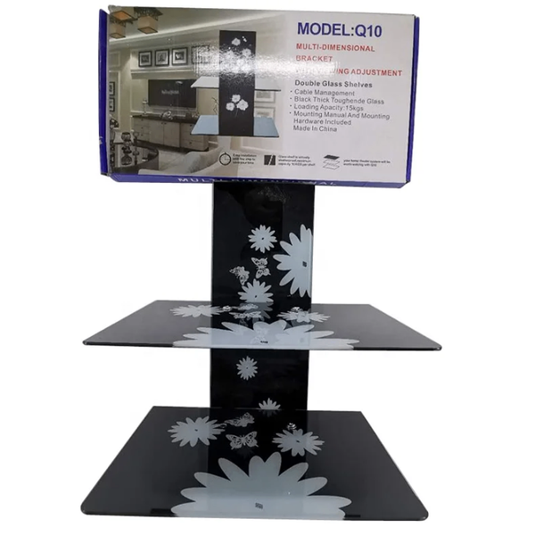 Support mural double en verre