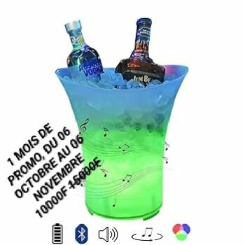 Seau à glace LED Bluetooth