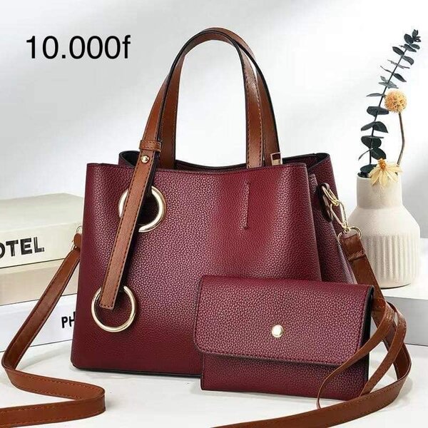 ensemble de 2 sacs à main en cuir pour femmes