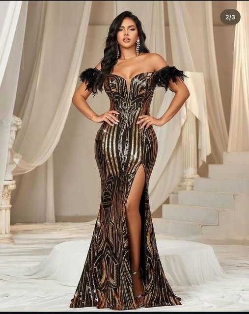Women's long evening dress in   black