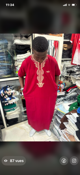 Caftan homme luxueux en coton