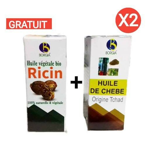 2 Huiles De Chébé + Huile De Ricin Bio Gratuit