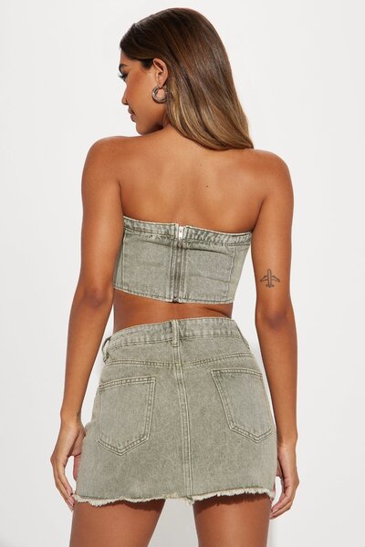 FASHIONNOVA DENIM TWO PIECE