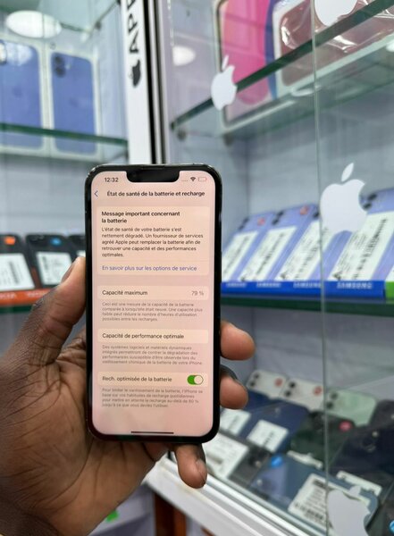 13 pro  128 Go message écran