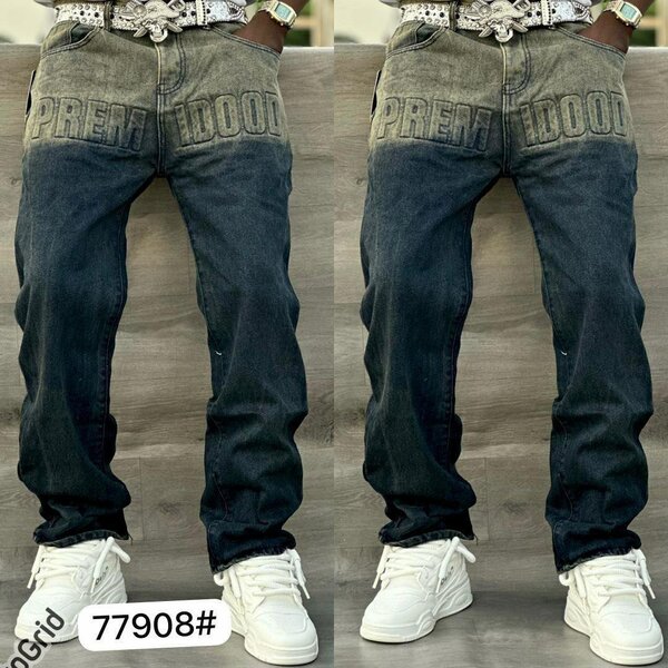 Jean délavé gros bas