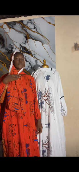 Djellaba en coton imprimée