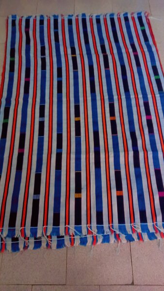 Tapis en coton rayé coloré